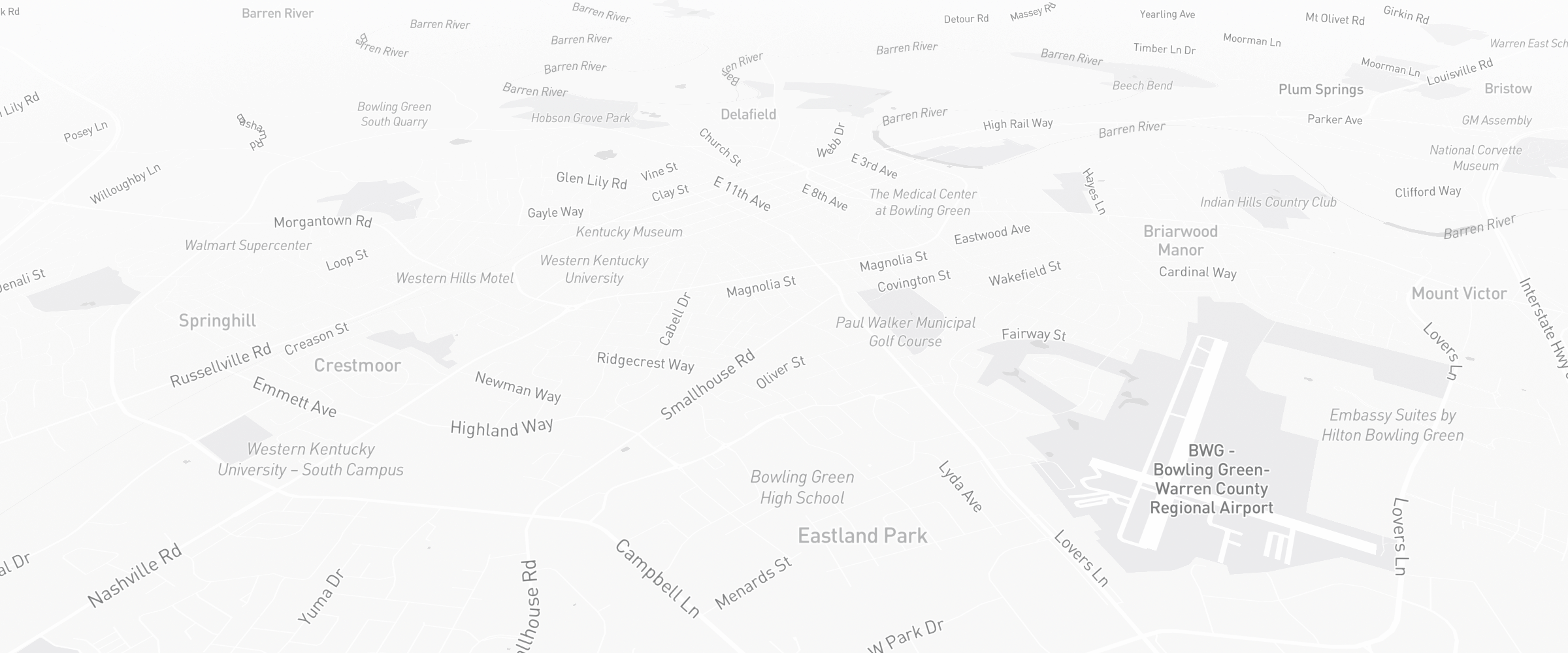 Neighborhood map of Bowling Green, KY — the area served by Life Insurance Agents of Bowling Green Group